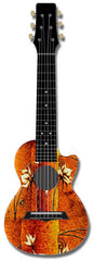 Kealoha Guitalele in Desert Flower Design with Black ABS Resin Body