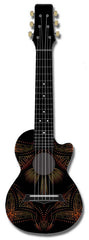Kealoha Guitalele in Tribal Dot Paint Design with Black ABS Resin Body