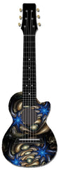 Kealoha Guitalele in Electric Blue Stars Design with Black ABS Resin Body