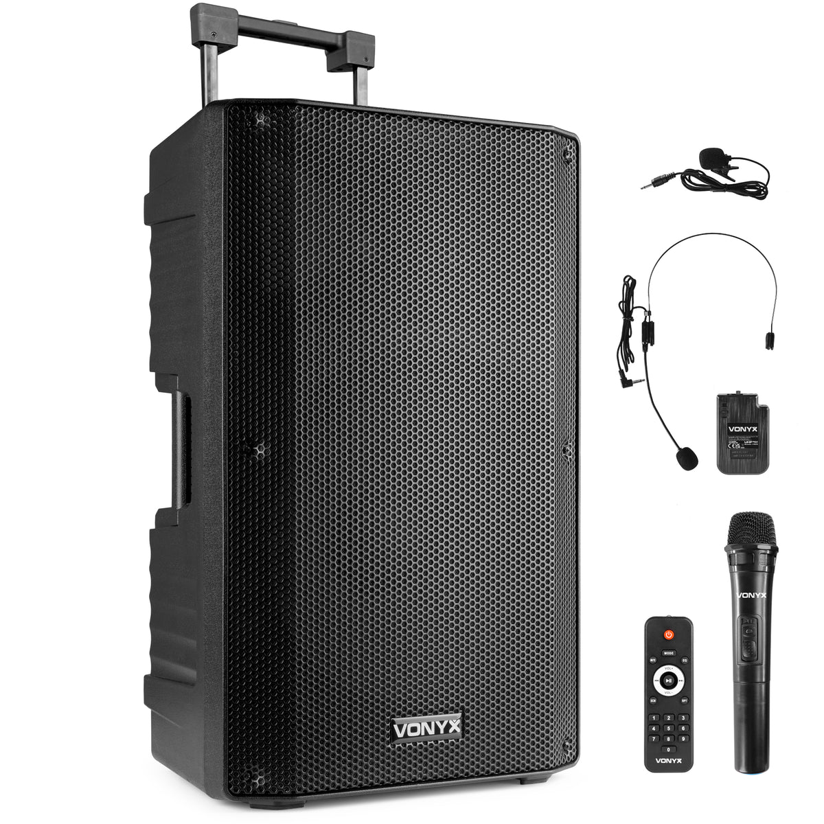Vonyx VSA500-BP 12″ Portable PA Speaker with Wireless Mics