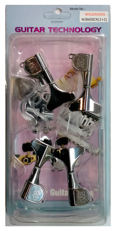 Wilkinson Electric Bass Guitar Sealed Tuning Machines in Chrome Finish (2+2)