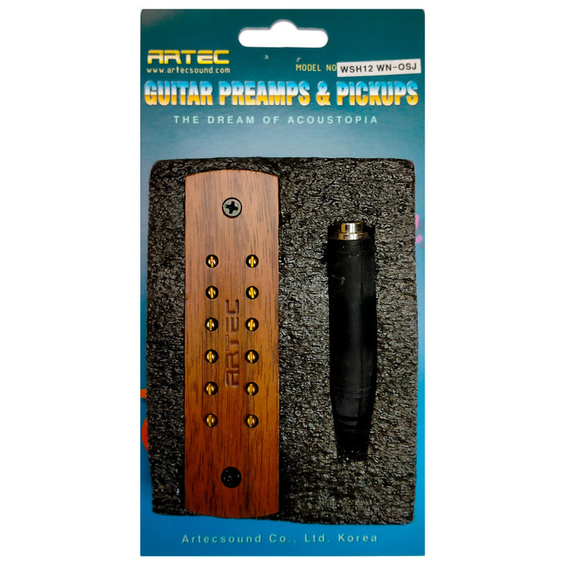 Artec WSH12 Humbucker Soundhole Pickup with External Output Jack in Walnut