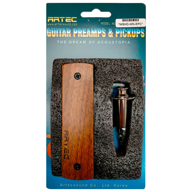 Artec WSHD Humbucker Soundhole Pickup with Internal Output Jack in Walnut