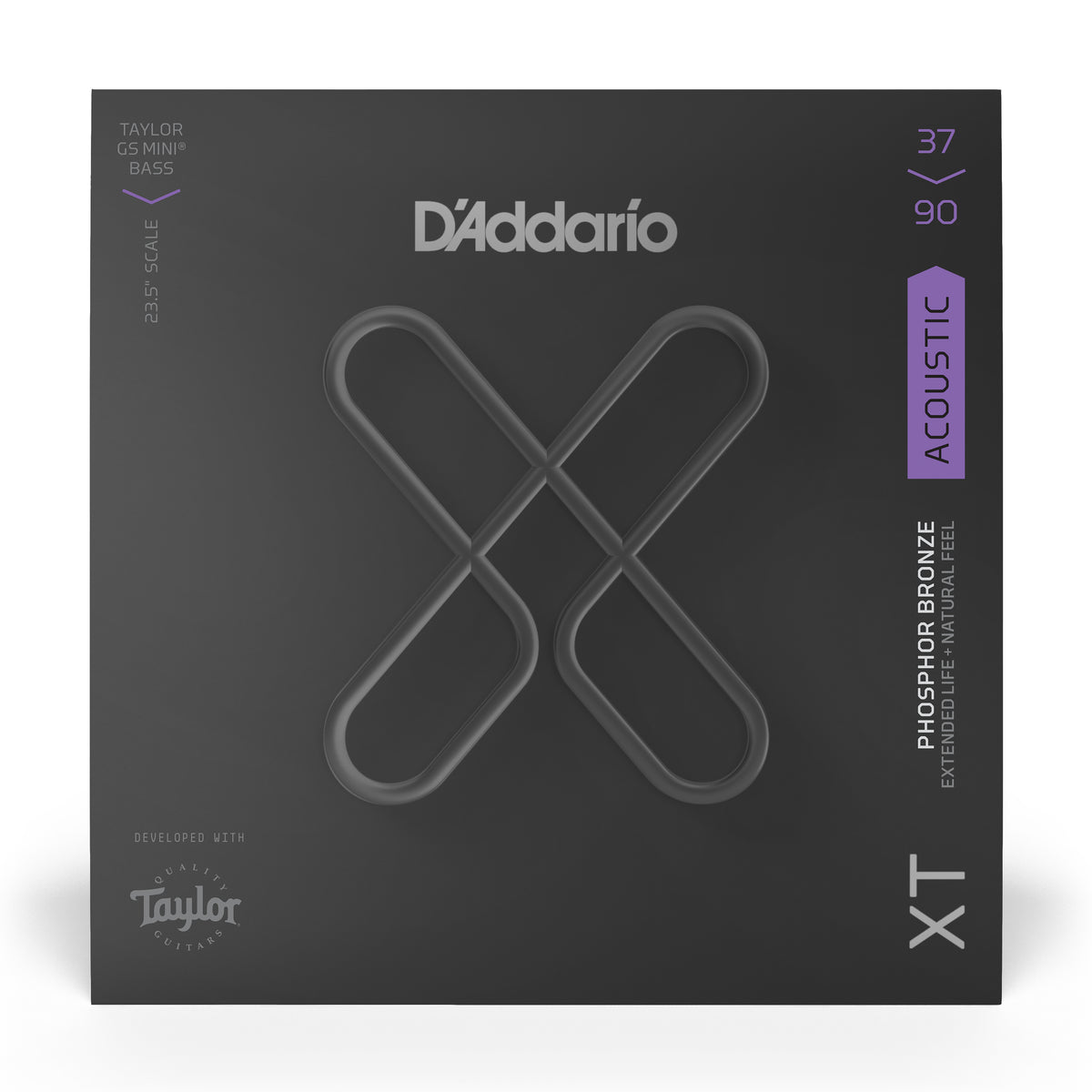D'Addario XTB3790GS Acoustic Taylor GS Mini® Bass Phosphor Bronze, Custom Light, 37-90