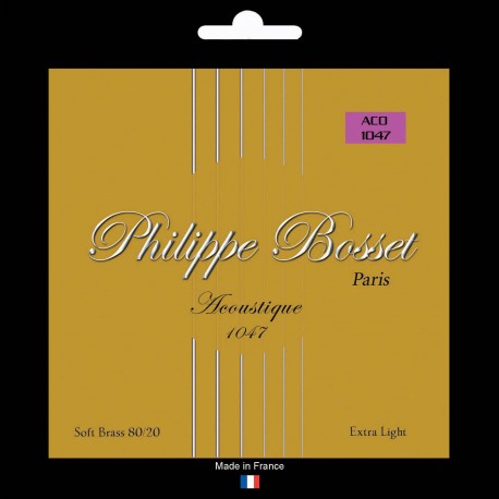 Philippe Bosset Acoustic : Soft Brass 80/20 Extra Light, Gauge 10 - 47
