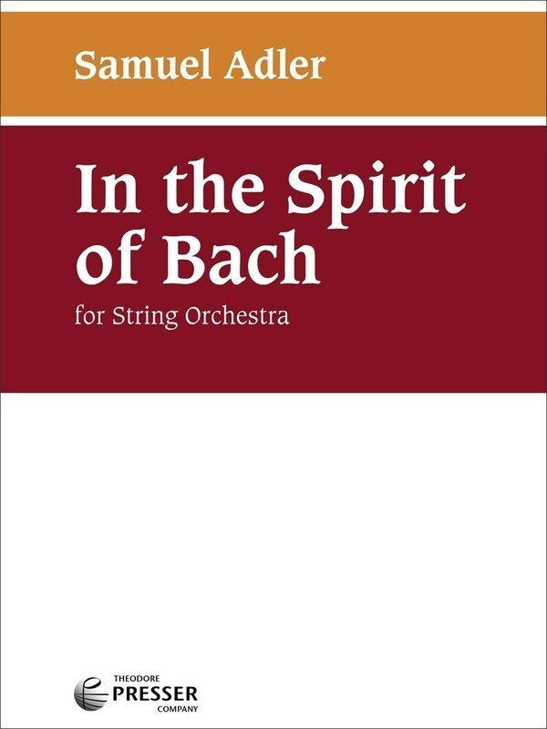 Adler - in the Spirit of Bach So Sc/Pts