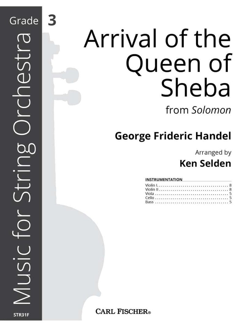 Arrival of the Queen of Sheba String Orchestra So3 Score