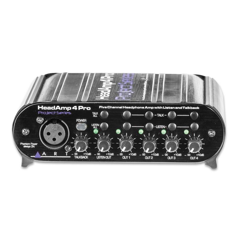 Art Pro Audio Headamp4Pro Five Channel Headphone Amplifier With Talkback