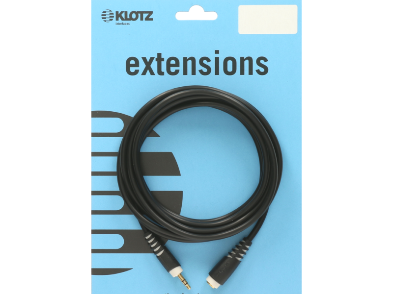 Klotz Extension Cable black 6m Jack 3p - Socket 3p