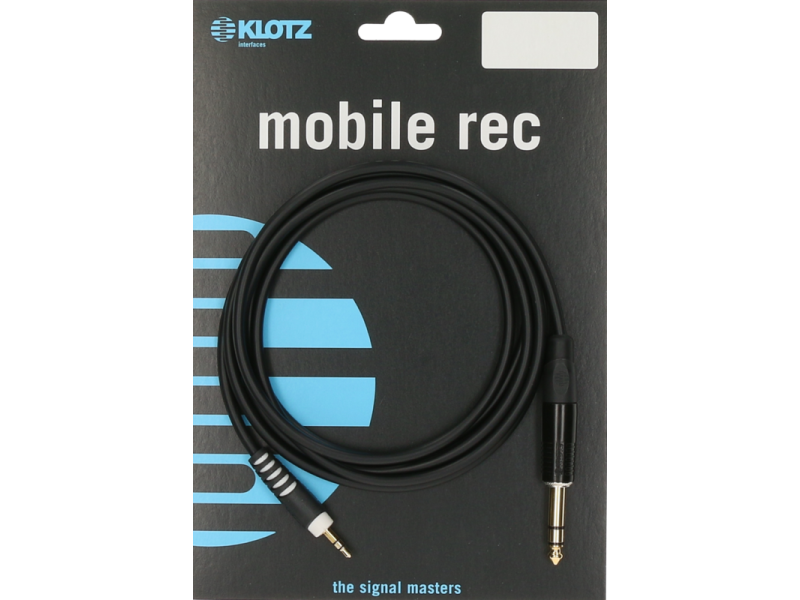 Klotz Stereo Cable black 0,3m Jack 3p - Mini Jack 3p 