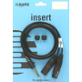Klotz Insert Cable black 1m Jack 3p gold -2x XLR M/F 