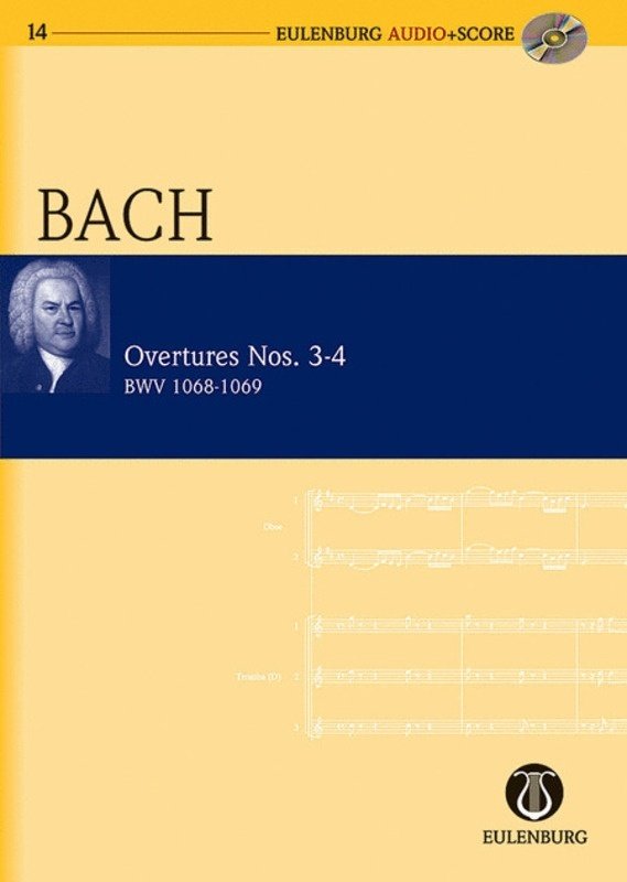 Bach - Overtures Nos 3-4 BWV 1068-1069 Study Score Bk/Cd