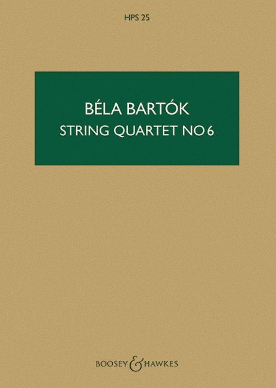 Bartok - String Quartet No 6 Study Score