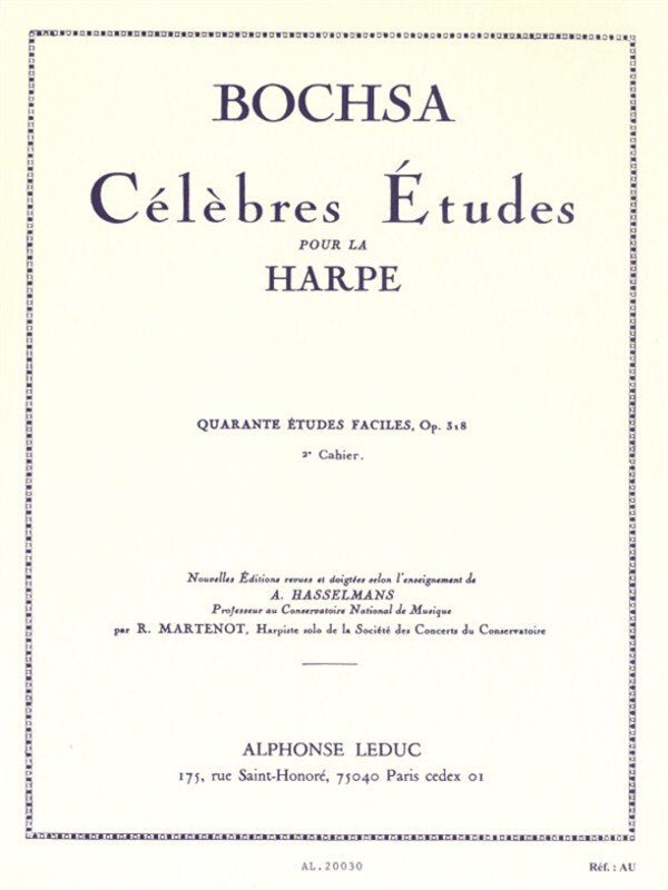 Bochsa - 40 Etudes Faciles Op 318 Vol 2 Harp