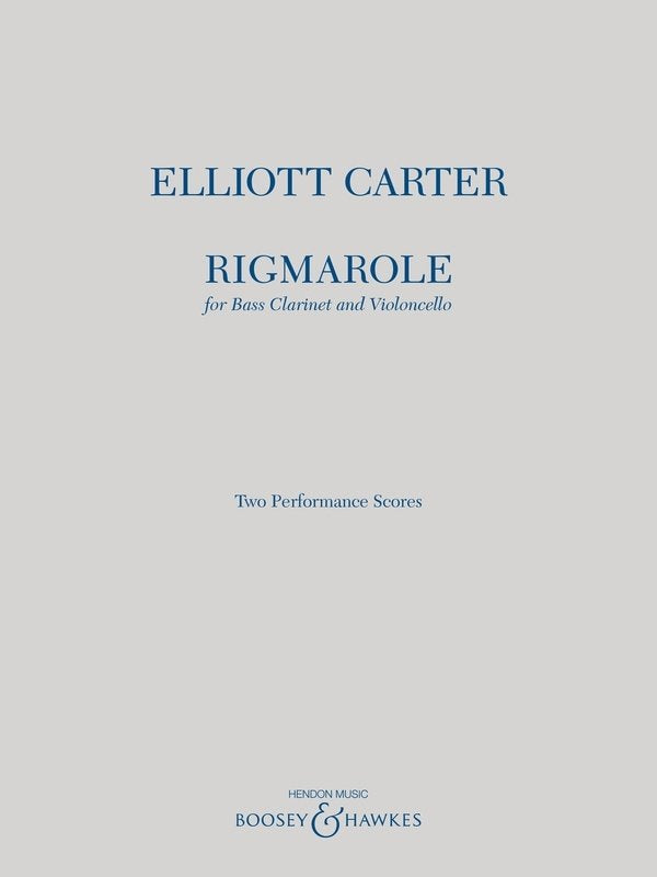 Carter - Rigmarole Bass Clarinet/Cello