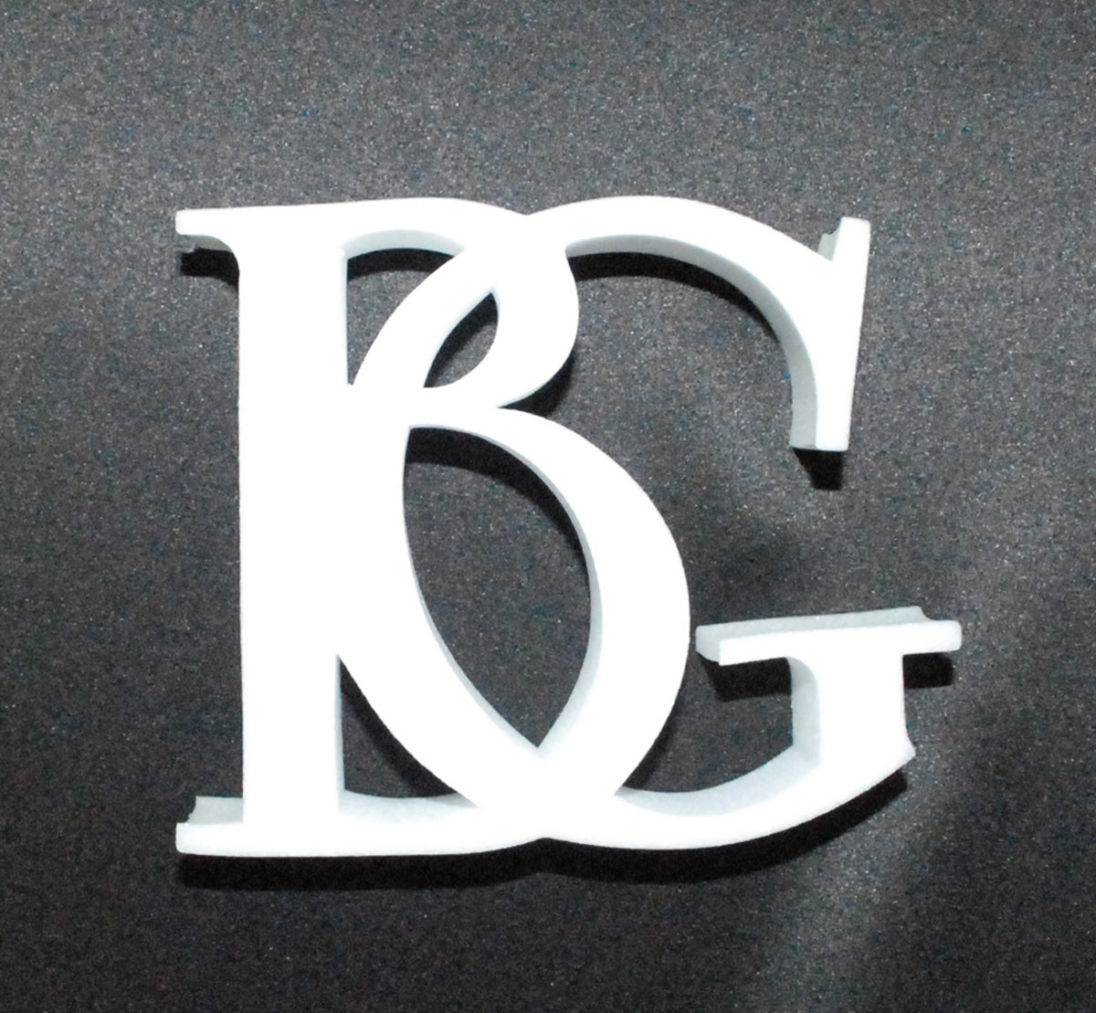 BG Logo 3D White Foam 12x12x3cm