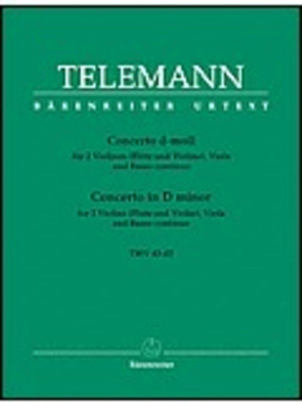 Concerto D Min Twv 43/D2 2Vln Vla Bc Score/Parts