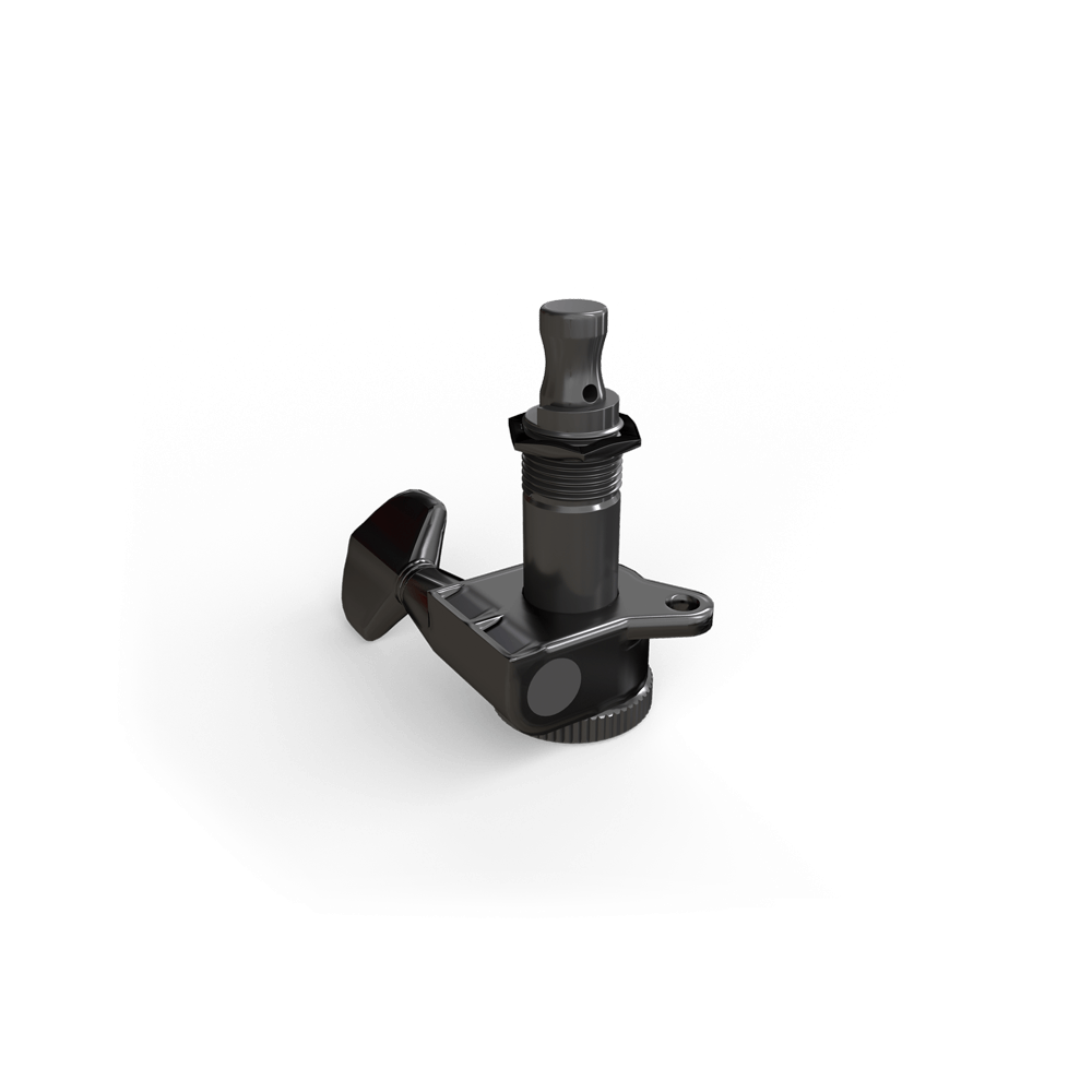 D'Addario Auto-Trim Locking Tuning Machine, Single In-Line Black