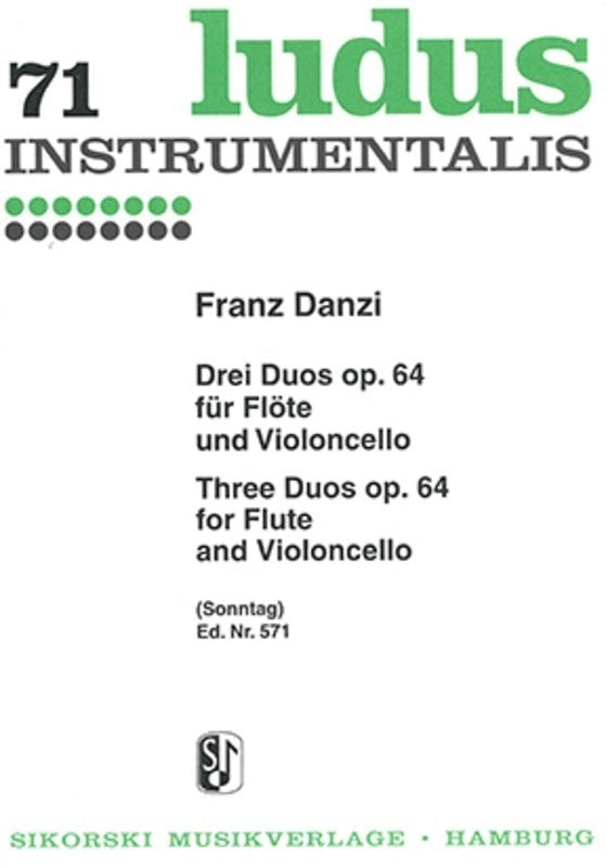 Danzi - 3 Duos Op 64 for Flute/Cello