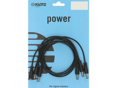 Klotz DC daisy chain 1 in 5 out. 23AWG, black, 3mm OD, L=2,5m