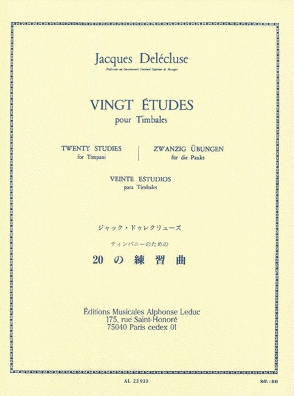 Delecluse - 20 Studies for Timpani