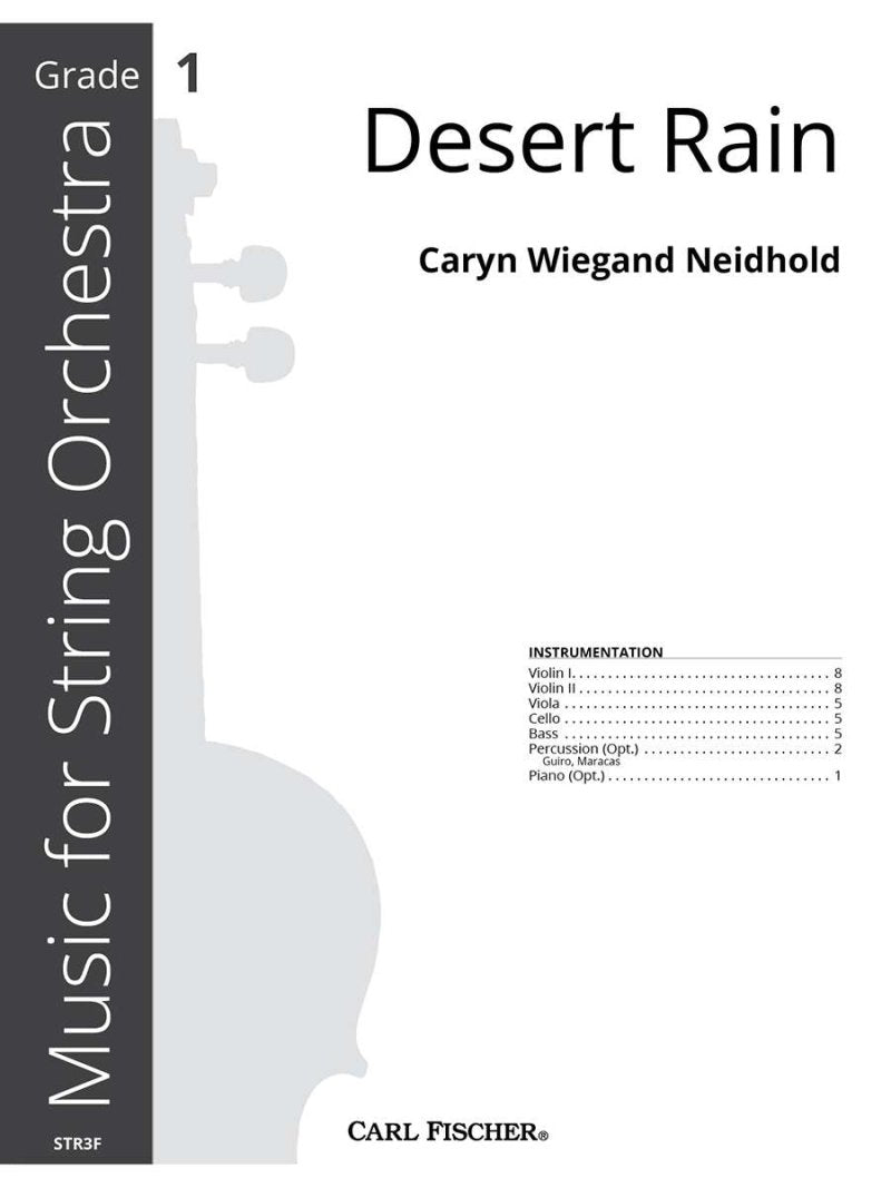 Desert Rain for String Orchestra So1 Score