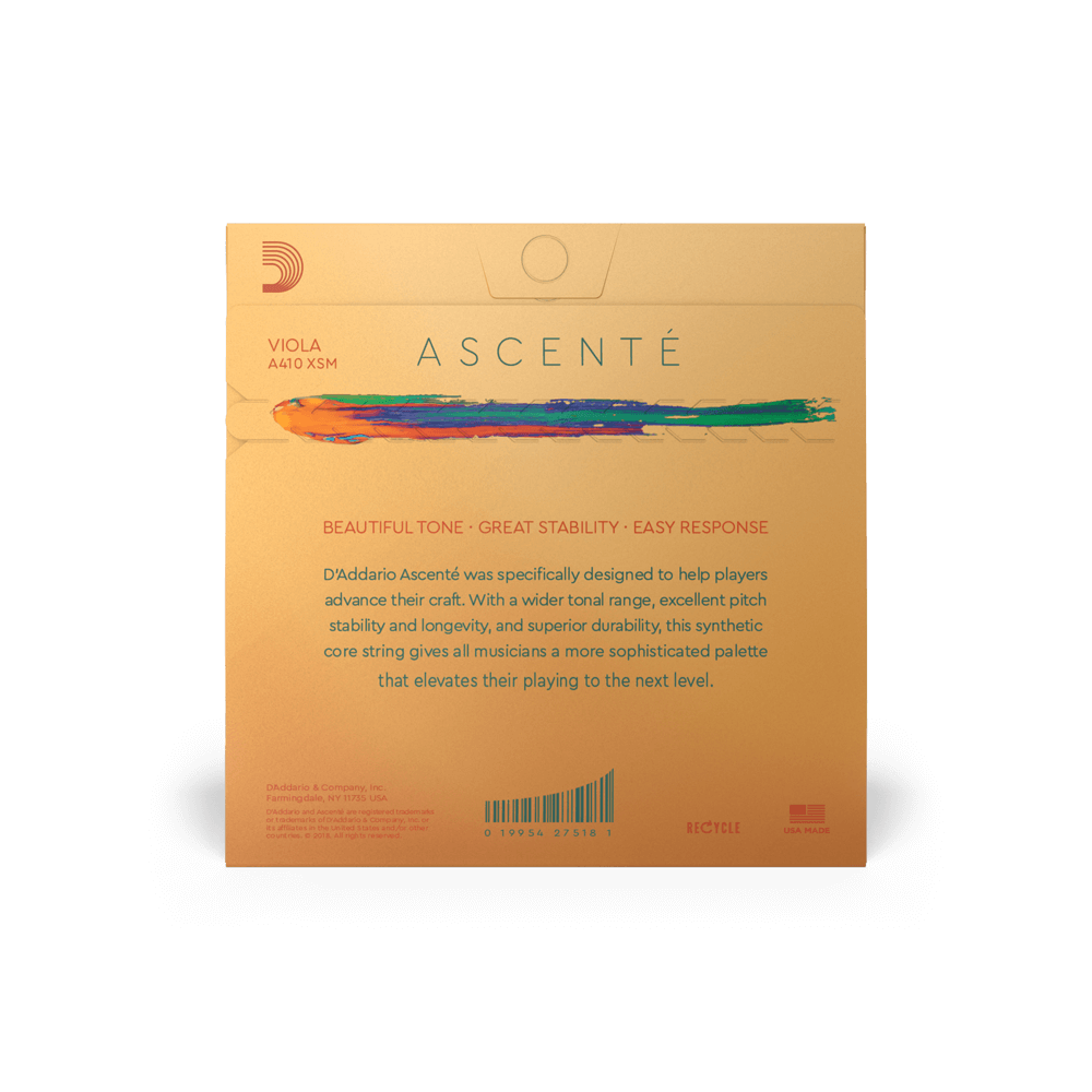 D'Addario Ascenté Viola D String, Extra-Short Scale, Medium Tension