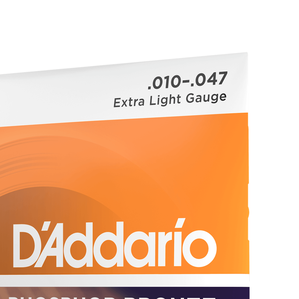 D'Addario EJ15-3D Phosphor Bronze Acoustic Guitar Strings, Extra Light, 3 Sets