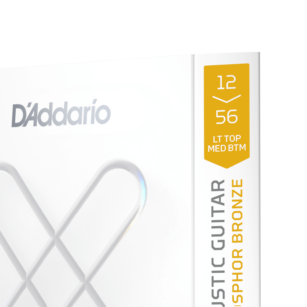 D'Addario 12-56 Light Top/Medium Bottom, XS Phosphor Bronze Coated Acoustic Guitar Strings