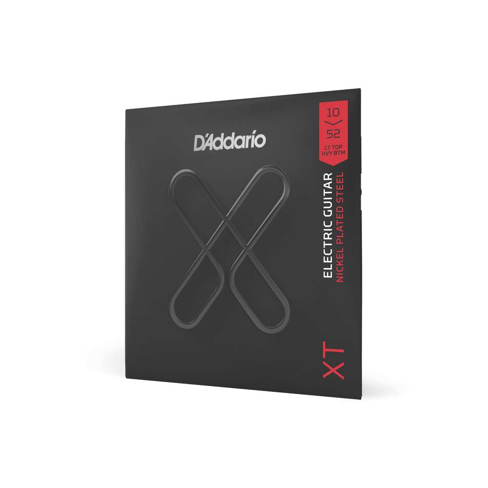 D'Addario XTE1052 XT Electric Nickel Plated Steel Electric Guitar Strings, Light Top/Heavy Bottom, 10-52
