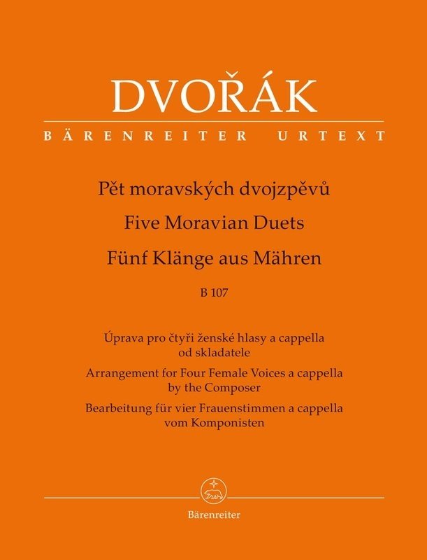 Dvorak - 5 Moravian Duets SSAA A Cappella