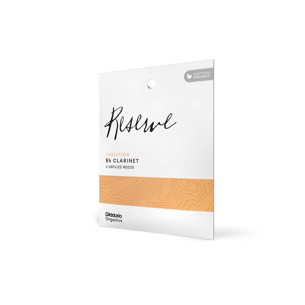 D'Addario Organic Reserve Evolution Bb Clarinet Reeds, Strength 3.5+, Individually-Sealed, 3-Pack