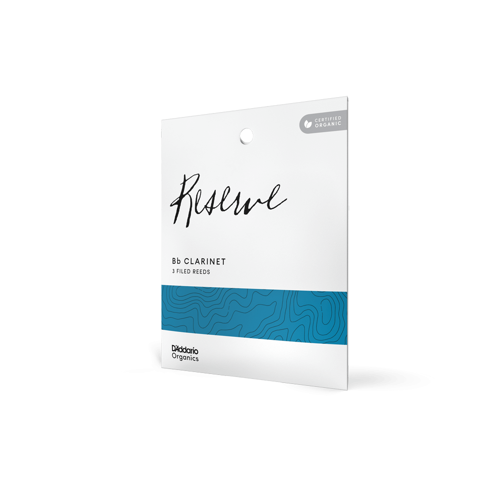 D'Addario Organic Reserve Bb Clarinet Reeds, Strength 3.5, Individually-Sealed, 3-Pack