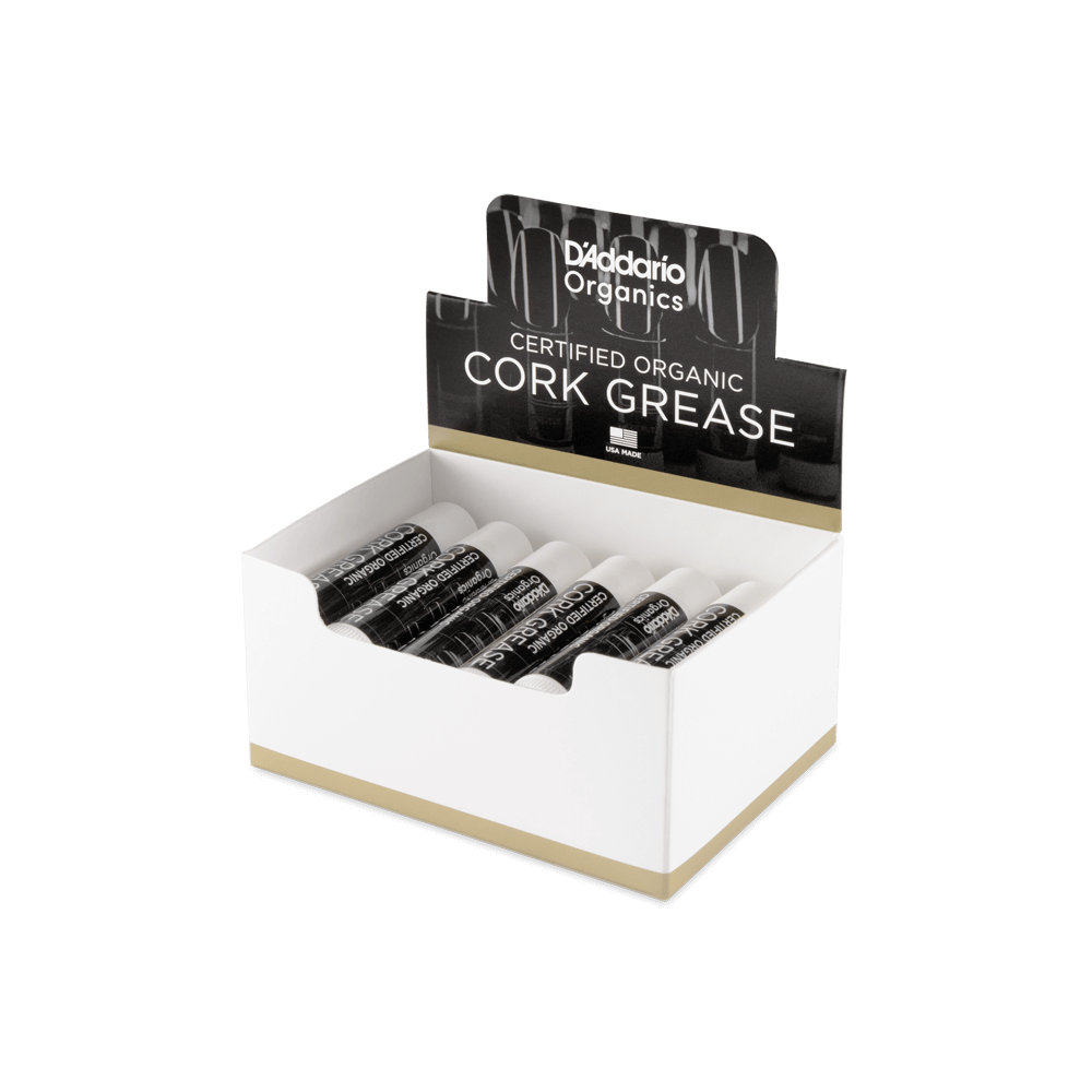 D'Addario Organic Cork Grease, Box of 12 Tubes