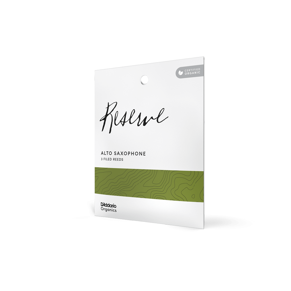 D'Addario Organic Reserve Alto Saxophone Reeds, Strength 3.0+, Individually-Sealed, 3-Pack