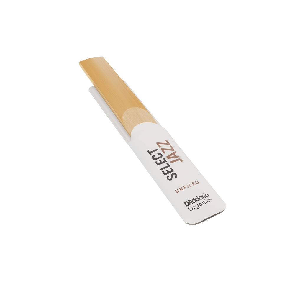D'Addario Organic Select Jazz Unfiled Baritone Saxophone Reeds, Strength 3 Soft, 5-pack