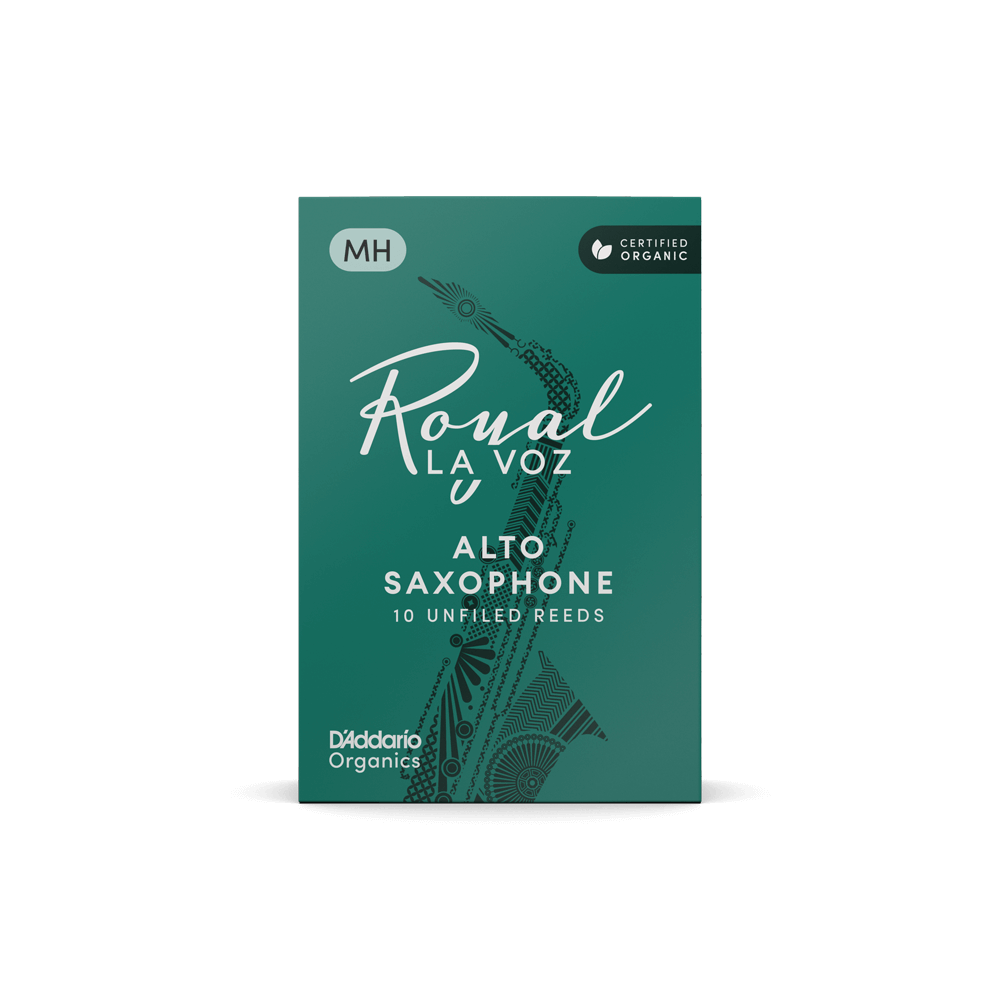 Royal La Voz Organic Alto Saxophone Reeds, Strength Medium Hard, 10-Pack
