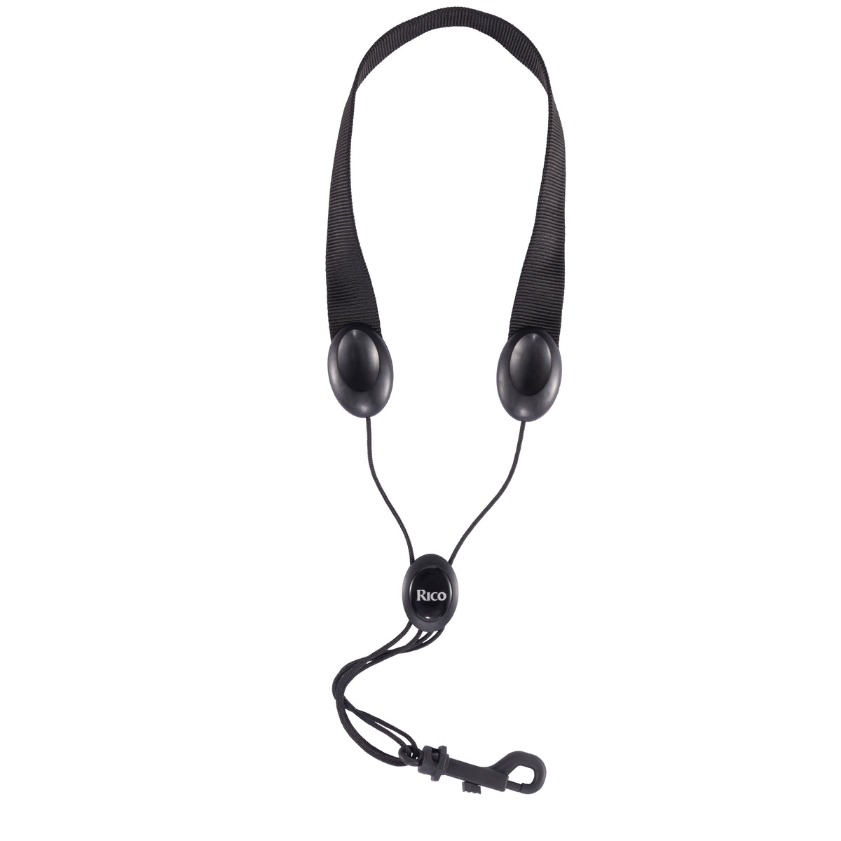 Rico Saxophone Strap, Tenor/Baritone, Black Nylon, Snap Hook