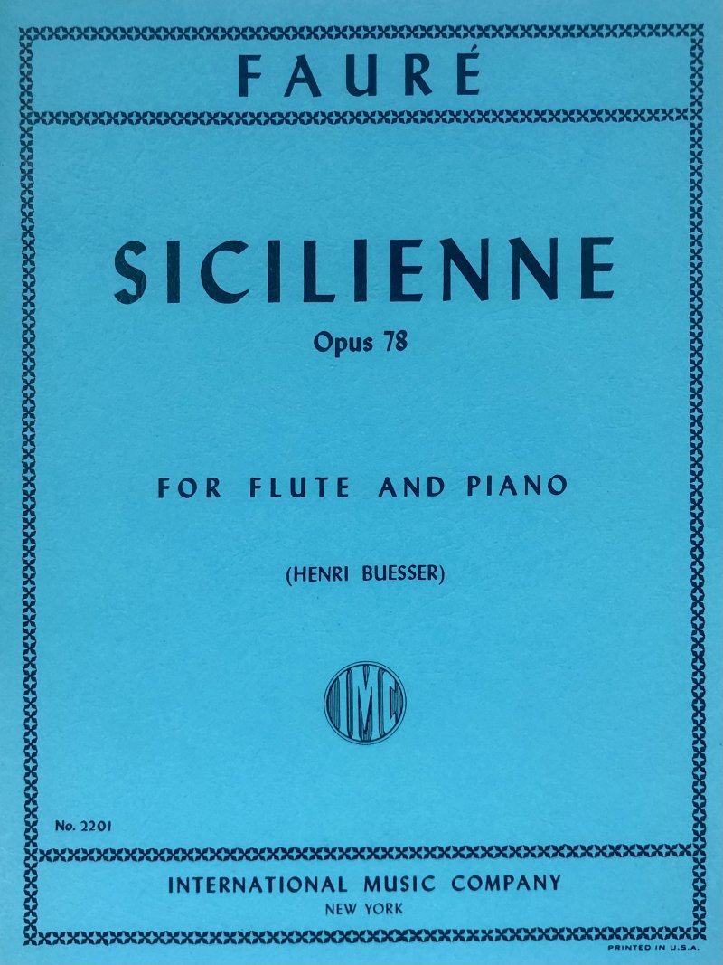 Faure - Sicilienne Op 78 Flute/Piano