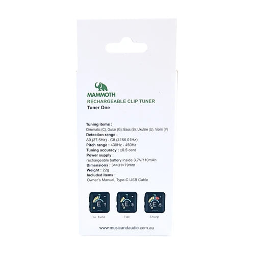 Mammoth Tuner One Rechargeable Clip-On Tuner