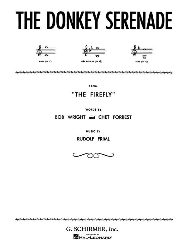 Friml - the Donkey Serenade Medium Voice