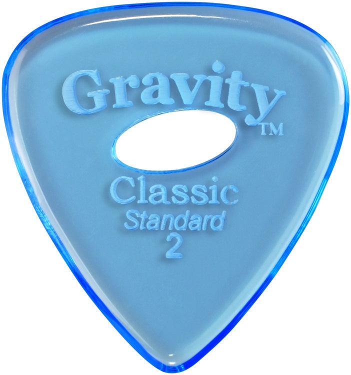 Gravity Picks Classic Standard 2mm Polished w/Elipse Blue