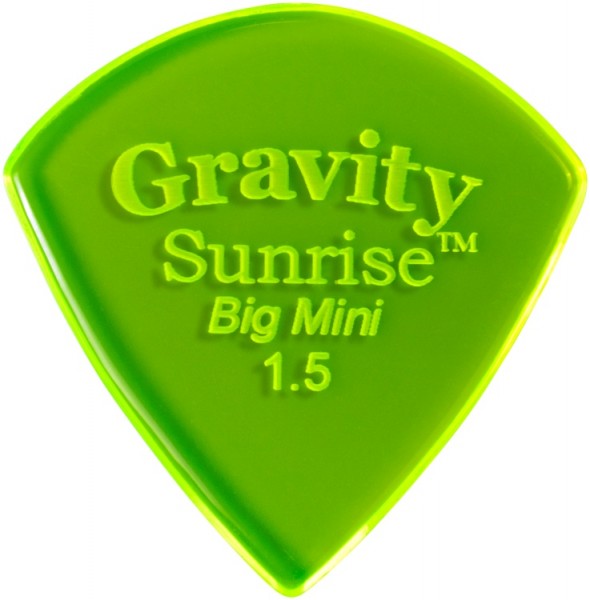 Gravity Picks Sunrise Big Mini 1.5 mm Polished Fluro Green