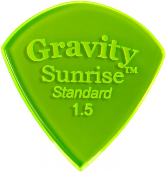 Gravity Picks Sunrise Standard 1.5 mm Polished Fluro Green