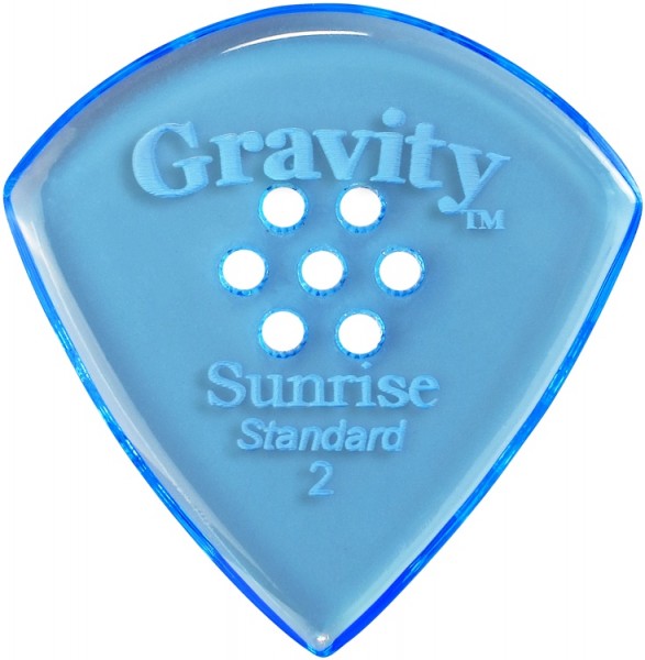 Gravity Picks Sunrise Standard 2 mm Polished w/Multi Blue