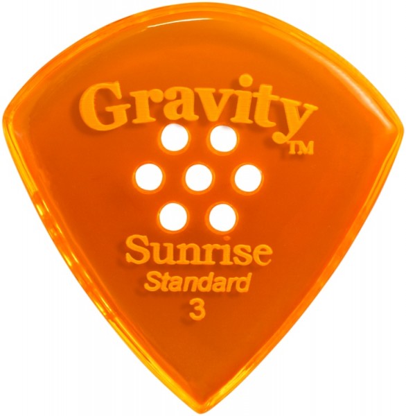 Gravity Picks Sunrise Standard 3 mm Polished w/Multi Orange