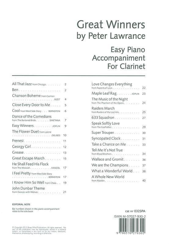 Great Winners for Clarinet Piano Accomp