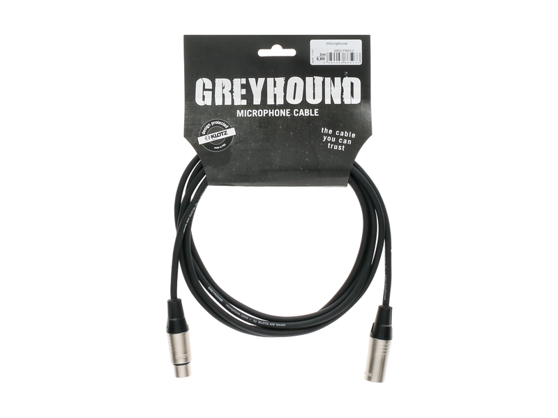 Klotz Greyhound Mic Cable bk 10,0m XLR 3p. F/M  KLOTZ XLR
