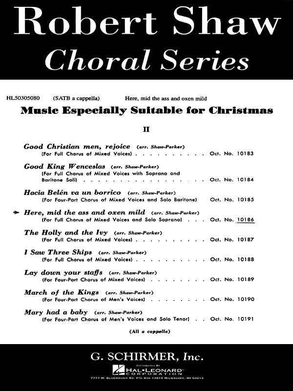 Here Mid the Ass and Oxen Mild SATB A Cappella/Soprano Solo