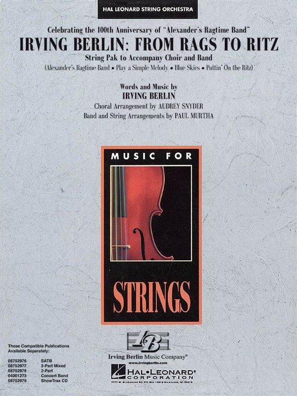 Irving Berlin from Rags to Ritz String Pak